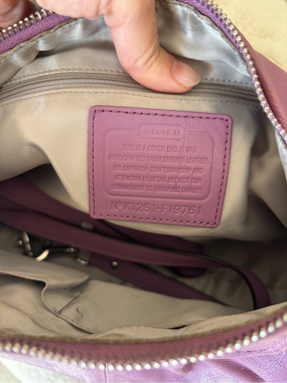 vintage Coach purple leather hobo shoulder bag - Picture 8 of 8